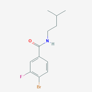 molecular formula C12H15BrFNO B8280538 4-bromo-3-fluoro-N-(3-methylbutyl)benzamide 