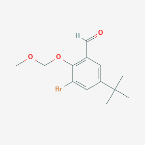 molecular formula C13H17BrO3 B8280602 3-Bromo-5-(tert-butyl)-2-(methoxymethoxy)benzaldehyde 