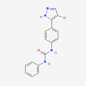 molecular formula C16H13BrN4O B8280607 N-[4-(4-bromo-1H-pyrazol-3-yl)phenyl]-N'-phenylurea 