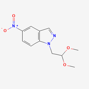 molecular formula C11H13N3O4 B8280638 1-(2,2-dimethoxyethyl)-5-nitro-1H-indazole 