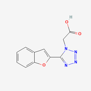 molecular formula C11H8N4O3 B8280706 [5-(2-Benzofuryl) tetrazol-1-yl]acetic acid 