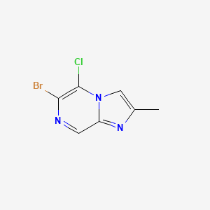 molecular formula C7H5BrClN3 B8280708 6-Bromo-5-chloro-2-methylimidazo[1,2-a]pyrazine 