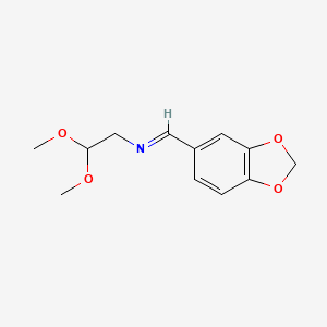 molecular formula C12H15NO4 B8280757 (3,4-Methylenedioxybenzylidene)-(2,2-dimethoxyethyl)amine 