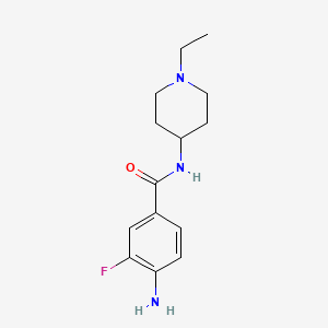 molecular formula C14H20FN3O B8280772 4-amino-N-(1-ethylpiperidin-4-yl)-3-fluorobenzamide 