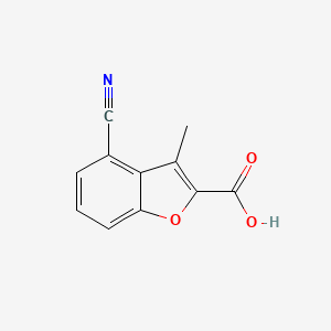 molecular formula C11H7NO3 B8280795 4-Cyano-3-methyl-benzofuran-2-carboxylic acid 