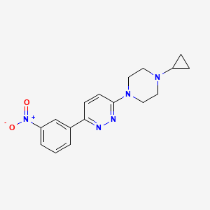 molecular formula C17H19N5O2 B8280931 3-(4-Cyclopropyl-piperazin-1-yl)-6-(3-nitro-phenyl)-pyridazine 