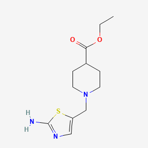 molecular formula C12H19N3O2S B8280944 1-(2-Amino-thiazol-5-ylmethyl)-piperidine-4-carboxylic acid ethyl ester 