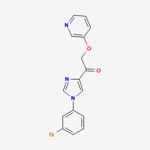 molecular formula C16H12BrN3O2 B8280947 1-[1-(3-Bromo-phenyl)-1H-imidazol-4-yl]-2-(pyridin-3-yloxy)-ethanone 