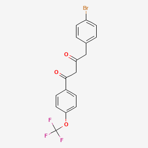 molecular formula C17H12BrF3O3 B8280965 1,3-Butanedione,4-(4-bromophenyl)-1-[4-(trifluoromethoxy)phenyl]- 