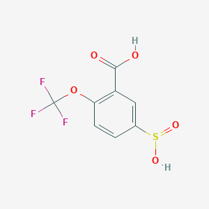 molecular formula C8H5F3O5S B8280976 Benzoic acid, 5-sulfino-2-(trifluoromethoxy)- 