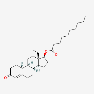 molecular formula C29H46O3 B8281027 (8R,9S,10R,13S,14S,17S)-13-ethyl-3-oxo-2,3,6,7,8,9,10,11,12,13,14,15,16,17-tetradecahydro-1H-cyclopenta[a]phenanthren-17-yl decanoate 