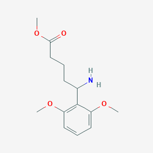 molecular formula C14H21NO4 B8281087 Methyl 5-amino-5-(2,6-dimethoxyphenyl)pentanoate 