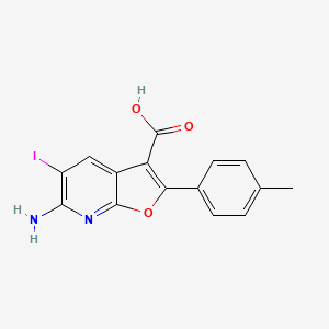 6-Amino-5-iodo-2-p-tolylfuro[2,3-b]pyridine-3-carboxylic acid