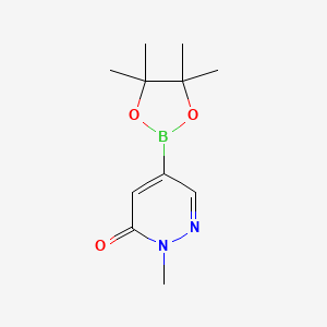 molecular formula C11H17BN2O3 B8281124 2-Methyl-5-(tetramethyl-1,3,2-dioxaborolan-2-yl)-2,3-dihydropyridazin-3-one 