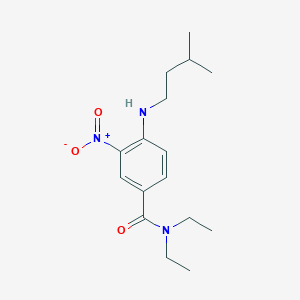 molecular formula C16H25N3O3 B8281492 N,N-Diethyl-4-(isopentylamino)-3-nitrobenzamide 