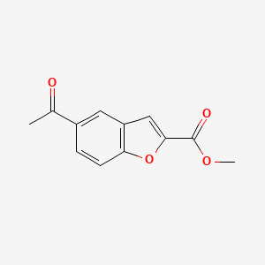 molecular formula C12H10O4 B8281527 Methyl 5-acetylbenzofuran-2-carboxylate 