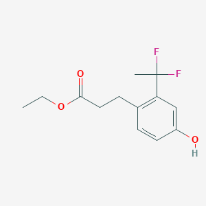 molecular formula C13H16F2O3 B8281556 Ethyl 3-(2-(1,1-difluoroethyl)-4-hydroxyphenyl)propanoate 