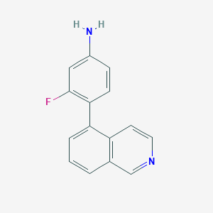 molecular formula C15H11FN2 B8281573 3-Fluoro-4-(isoquinolin-5-yl)benzenamine 