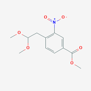 molecular formula C12H15NO6 B8281611 Methyl 4-(2,2-dimethoxyethyl)-3-nitrobenzoate 