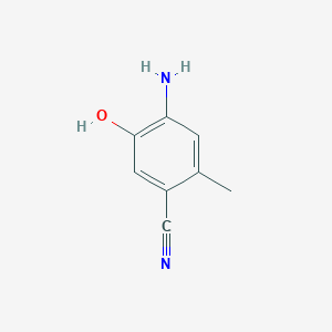 molecular formula C8H8N2O B8281616 4-Amino-5-hydroxy-2-methylbenzonitrile 