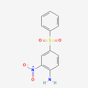 molecular formula C12H10N2O4S B8281677 2-Nitro-4-(phenylsulfonyl)aniline 