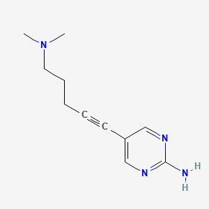 molecular formula C11H16N4 B8281688 5-(5-Dimethylamino-pent-1-ynyl)-pyrimidin-2-ylamine 