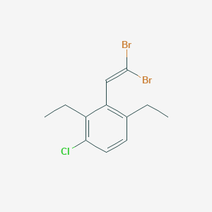 molecular formula C12H13Br2Cl B8281803 1-Chloro-3-(2,2-dibromo-vinyl)-2,4-diethyl-benzene 
