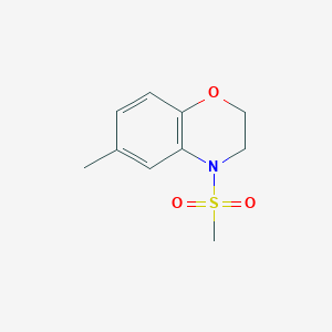 molecular formula C10H13NO3S B8281824 4-Methanesulfonyl-6-methyl-3,4-dihydro-2H-benzo[1,4]oxazine 