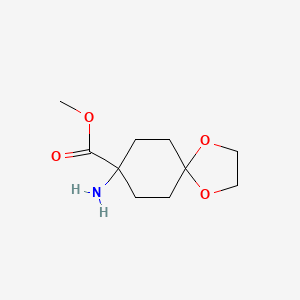 molecular formula C10H17NO4 B8281832 Methyl 8-amino-1,4-dioxaspiro[4.5]decane-8-carboxylate 