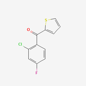 molecular formula C11H6ClFOS B8281845 2-Chloro-4-fluorophenyl 2-thienyl ketone 