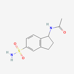 molecular formula C11H14N2O3S B8281854 N-(5-sulfamoyl-2,3-dihydro-1H-inden-1-yl)acetamide 