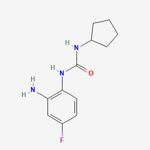 molecular formula C12H16FN3O B8281875 1-(2-Amino-4-fluorophenyl)-3-cyclopentylurea 