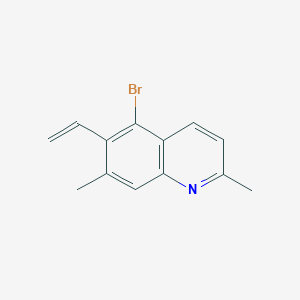 molecular formula C13H12BrN B8281880 5-Bromo-2,7-dimethyl-6-vinylquinoline 