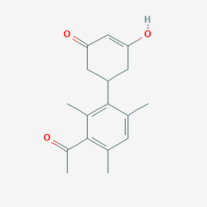 molecular formula C17H20O3 B8281898 3'-Acetyl-5-hydroxy-2',4',6'-trimethyl-1,6-dihydro[1,1'-biphenyl]-3(2H)-one CAS No. 88339-58-6