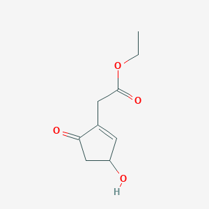 molecular formula C9H12O4 B8281902 2-Ethoxycarbonylmethyl-4-hydroxy-2-cyclopenten-1-one 