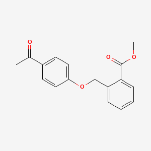 molecular formula C17H16O4 B8281937 2-[[(4-Acetyl)phenoxy]methyl]benzoic acid methyl ester 