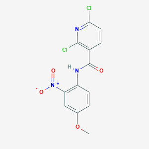 molecular formula C13H9Cl2N3O4 B8281948 2,6-Dichloro-N-(4-methoxy-2-nitrophenyl)-3-pyridinecarboxamide 