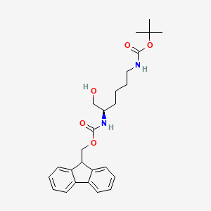molecular formula C26H34N2O5 B8281975 Tert-butyl n-((5r)-5-(((9h-fluoren-9-ylmethoxy)carbonyl)amino)-6-hydroxyhexyl)carbamate 
