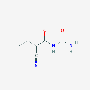 molecular formula C7H11N3O2 B8281983 N-(2-cyano-3-methylbutanoyl)urea 
