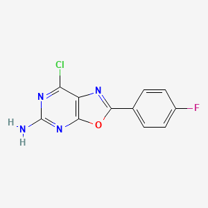 molecular formula C11H6ClFN4O B8281987 5-Amino-7-chloro-2-(4-fluorophenyl)-oxazolo[5,4-d]pyrimidine 