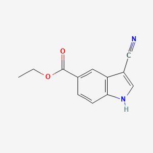 molecular formula C12H10N2O2 B8282037 ethyl 3-cyano-1H-indole-5-carboxylate 