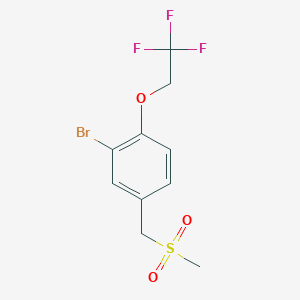 molecular formula C10H10BrF3O3S B8282038 2-Bromo-4-(methylsulfonylmethyl)-1-(2,2,2-trifluoroethoxy)benzene 