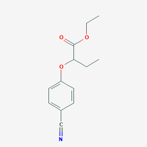 molecular formula C13H15NO3 B8282075 Ethyl 2-(4-cyanophenoxy)butanoate 