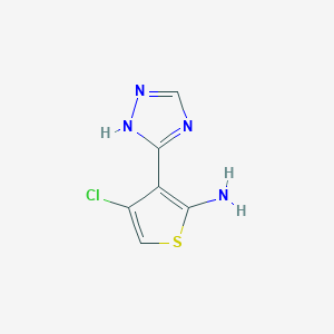 molecular formula C6H5ClN4S B8282098 4-chloro-3-(4H-1,2,4-triazol-3-yl)thiophen-2-amine 