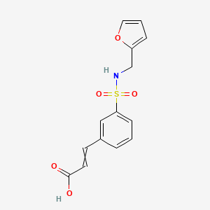molecular formula C14H13NO5S B8282107 3-(3-[(Furan-2-ylmethyl)-sulfamoyl]-phenyl)acrylic Acid 