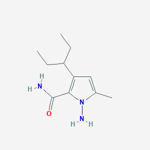 molecular formula C11H19N3O B8282117 1-amino-3-(1-ethylpropyl)-5-methyl-1H-pyrrole-2-carboxamide 
