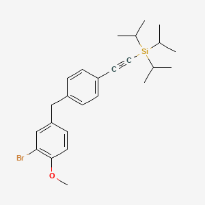 molecular formula C25H33BrOSi B8282125 [4-(3-Bromo-4-methoxy-benzyl)-phenylethynyl]-triisopropyl-silane 