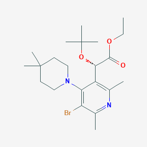 molecular formula C22H35BrN2O3 B8282134 Ethyl (S)-2-(5-bromo-4-(4,4-dimethylpiperidin-1-yl)-2,6-dimethylpyridin-3-yl)-2-(tert-butoxy)acetate 