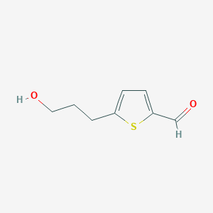 molecular formula C8H10O2S B8282192 5-(3-Hydroxypropyl)thiophene-2-carbaldehyde 