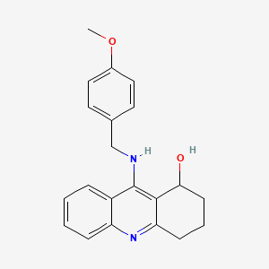 molecular formula C21H22N2O2 B8282200 9-(((4-Methoxyphenyl)methyl)amino)-1,2,3,4-tetrahydro-1-acridinol CAS No. 104628-28-6